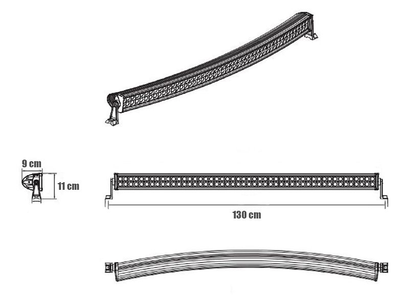 Barra led curva 127cm (50°)